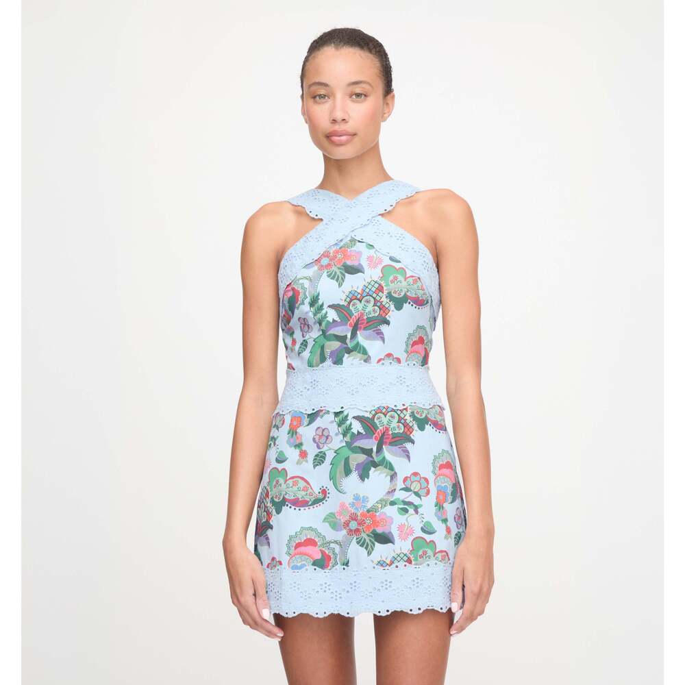 Hill House Home The Meagan Dress - Light Blue Jungle Floral Size S - Picture 2 of 3